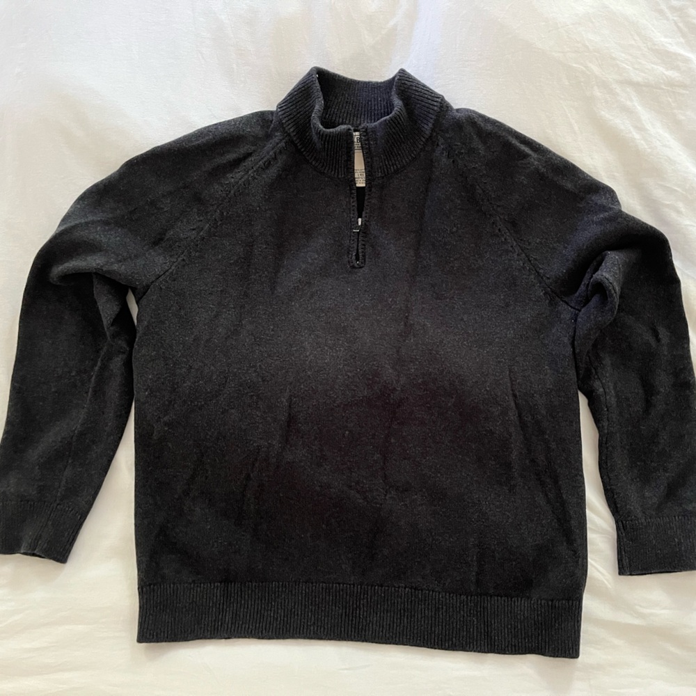 L.L. Bean Charcoal Quarter-Zip Pullover